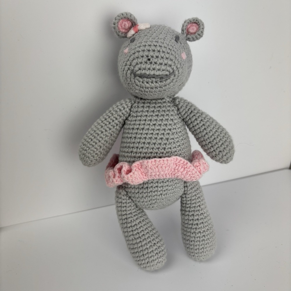 Albetta‎ Creation Hippopotamus Hippo Ballerina Baby Toy Crochet